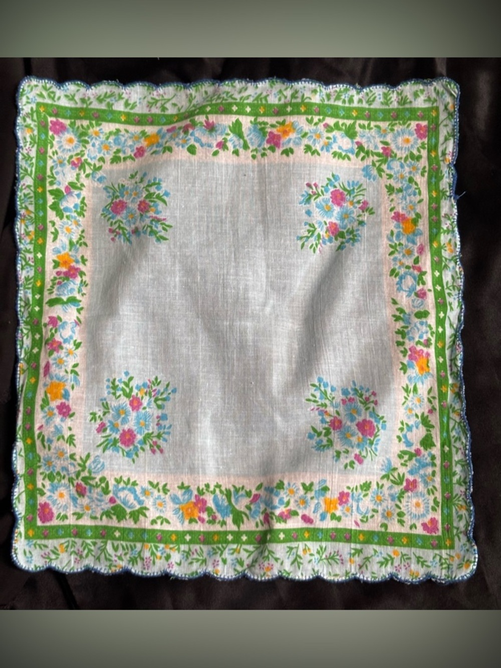 Vintage Floral Handkerchief Set - Pink, Red, Green, Blue - Picture 3 of 5
